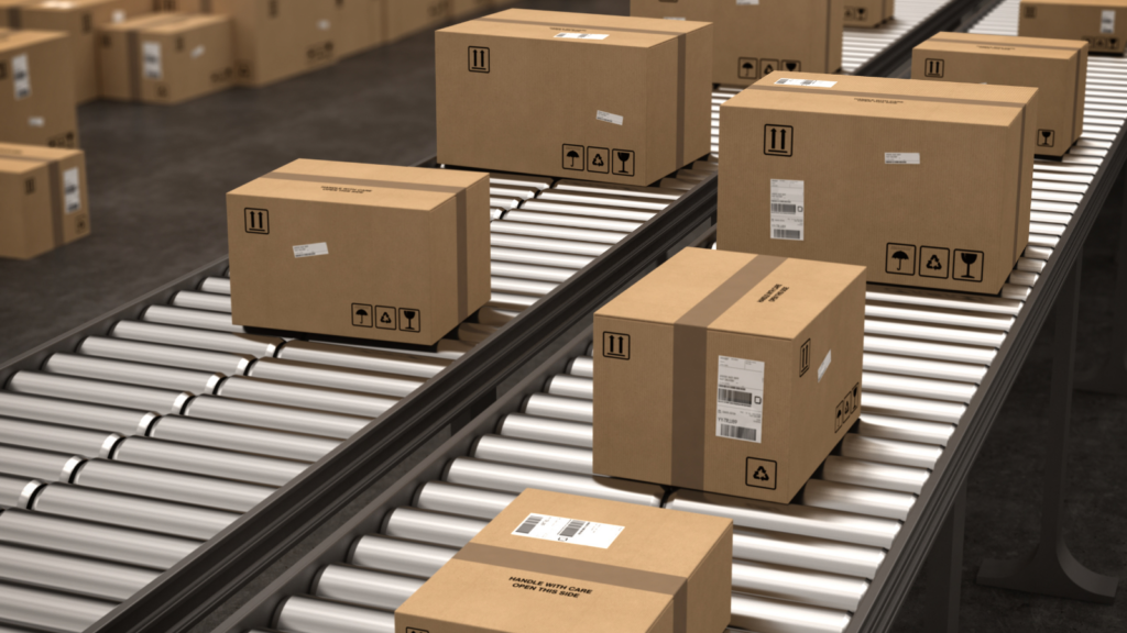 Supply Chain - Boxes on a conveyor belt