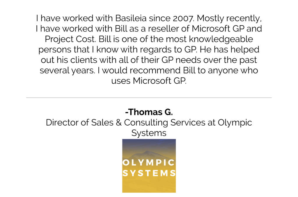 Customer Quote by Olympic Systems