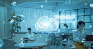 Cloud computing concept. Software as a Service. Cloud ERP